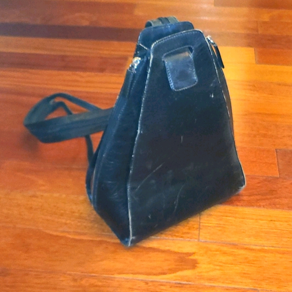 Genuine Leather Triangle Backpack Purse